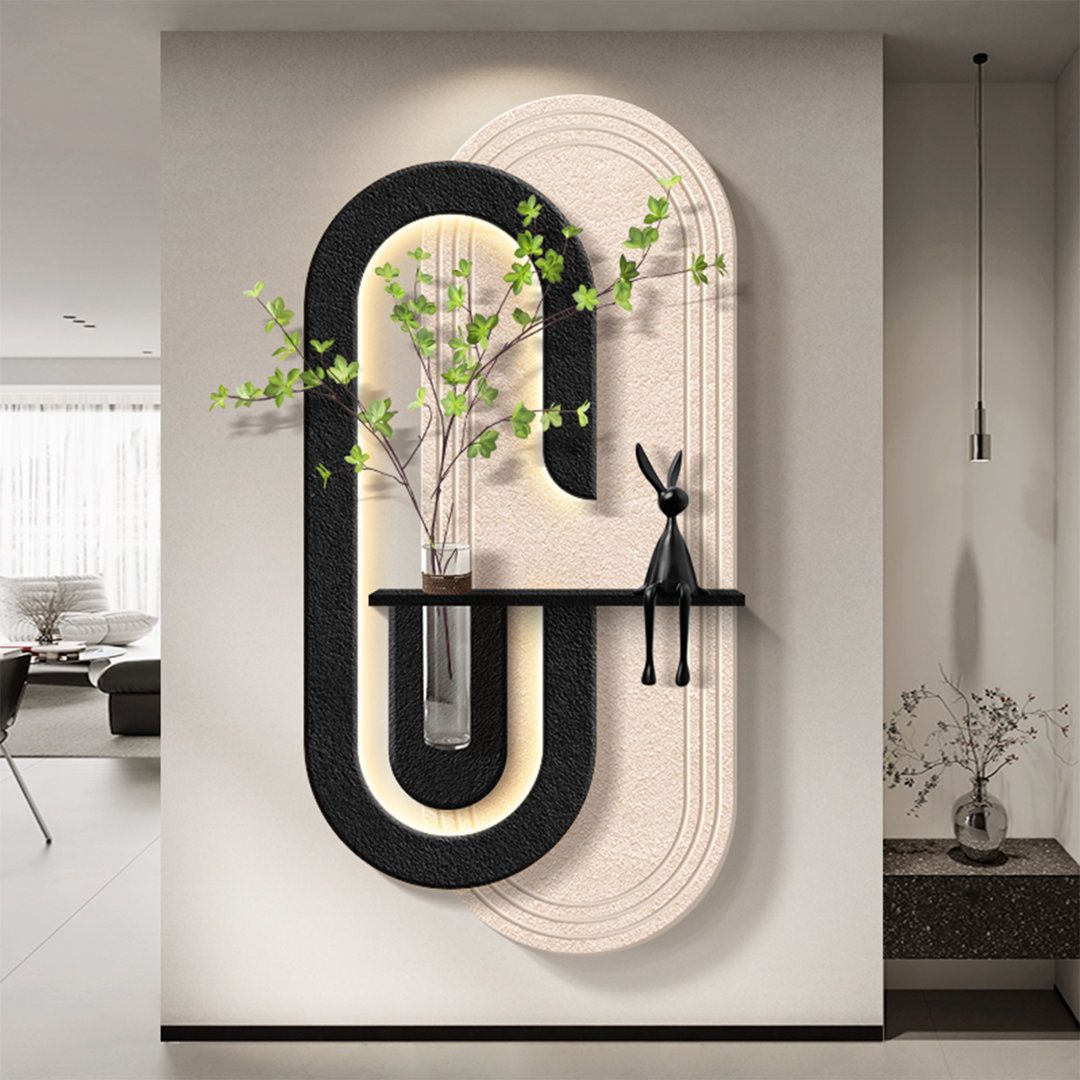 Estetik LED Aydınlatmalı Duvar Tablosu – Gizli Işık Efekti ve Vazo Dahil Modern Tasarım