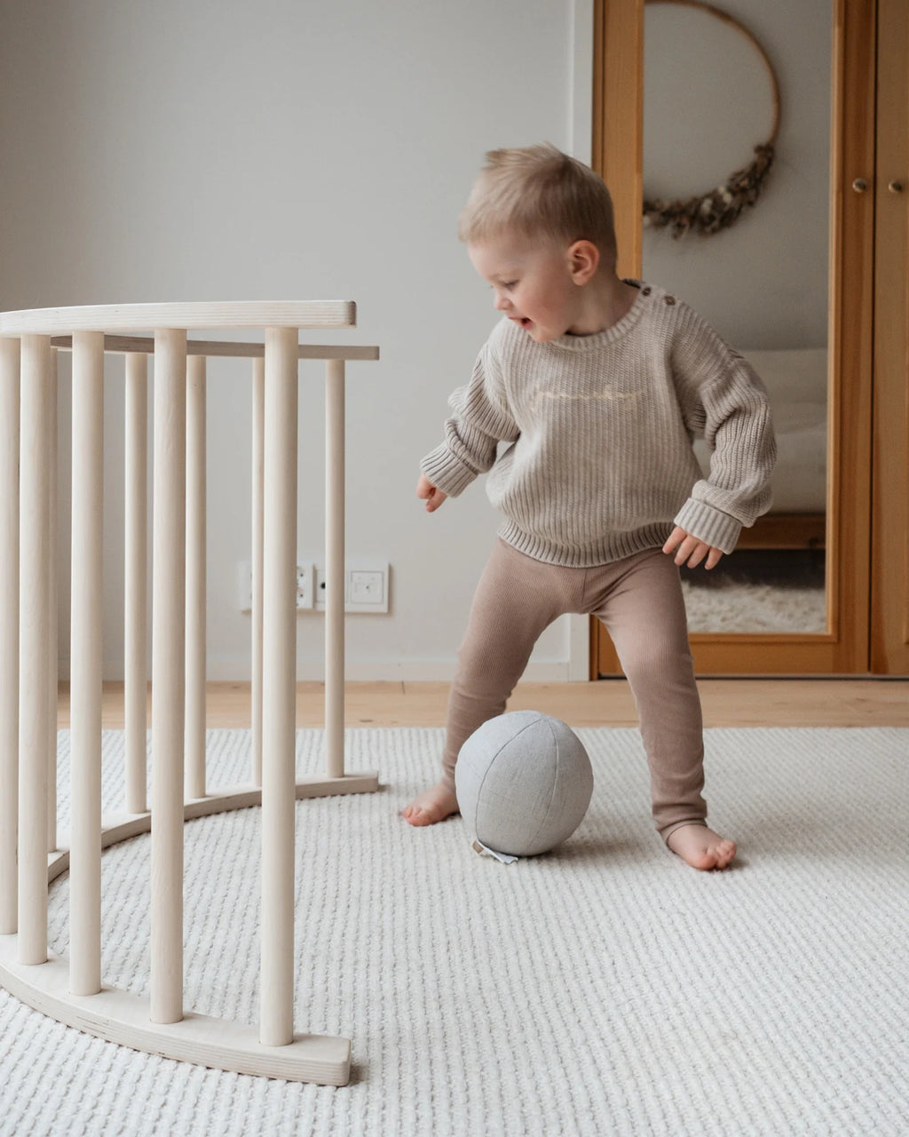 🌿 Doğal Ahşap Denge Tahtası – Minder Dahil | Yetişkin ve Çocuklar İçin