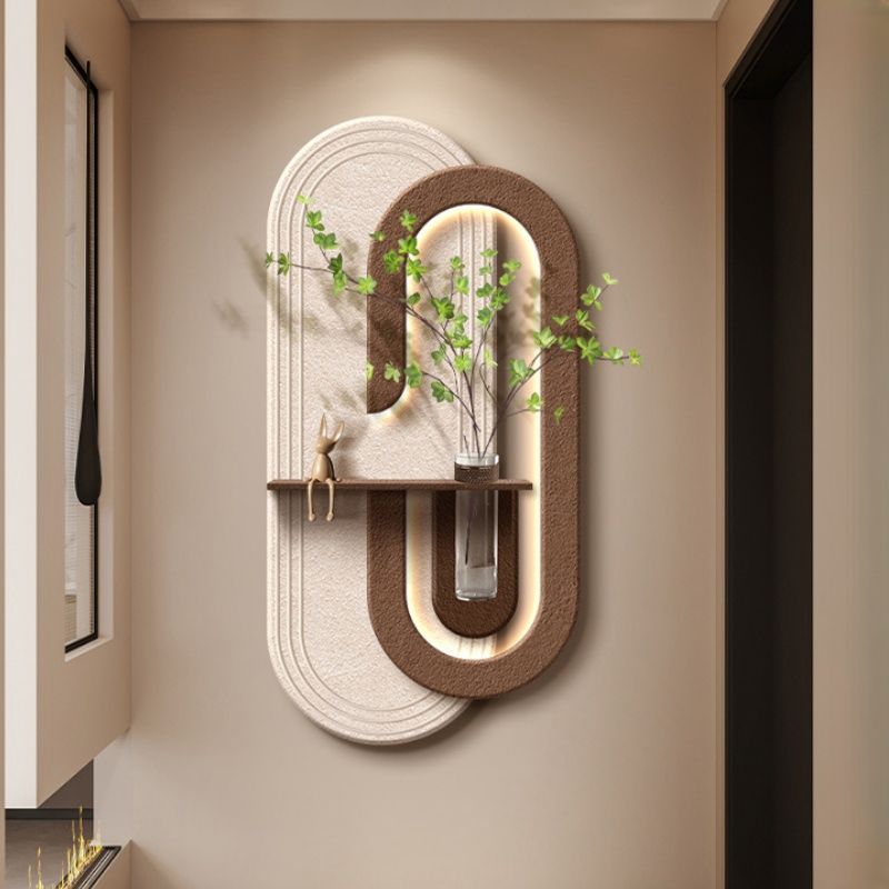 LED Işıklı Duvar Sanatı – Modern Tarzda Gizli Aydınlatma ve Vazo Detaylı Dekor